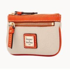 Dooney & Bourke Pebble Grain Leather Coin Case Bone NWT